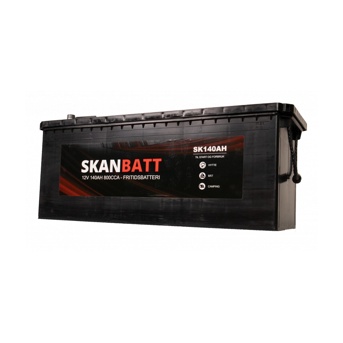 SKANBATT Fritidsbatteri 12V 140AH 800CCA (513x189x203/223mm) +venstre