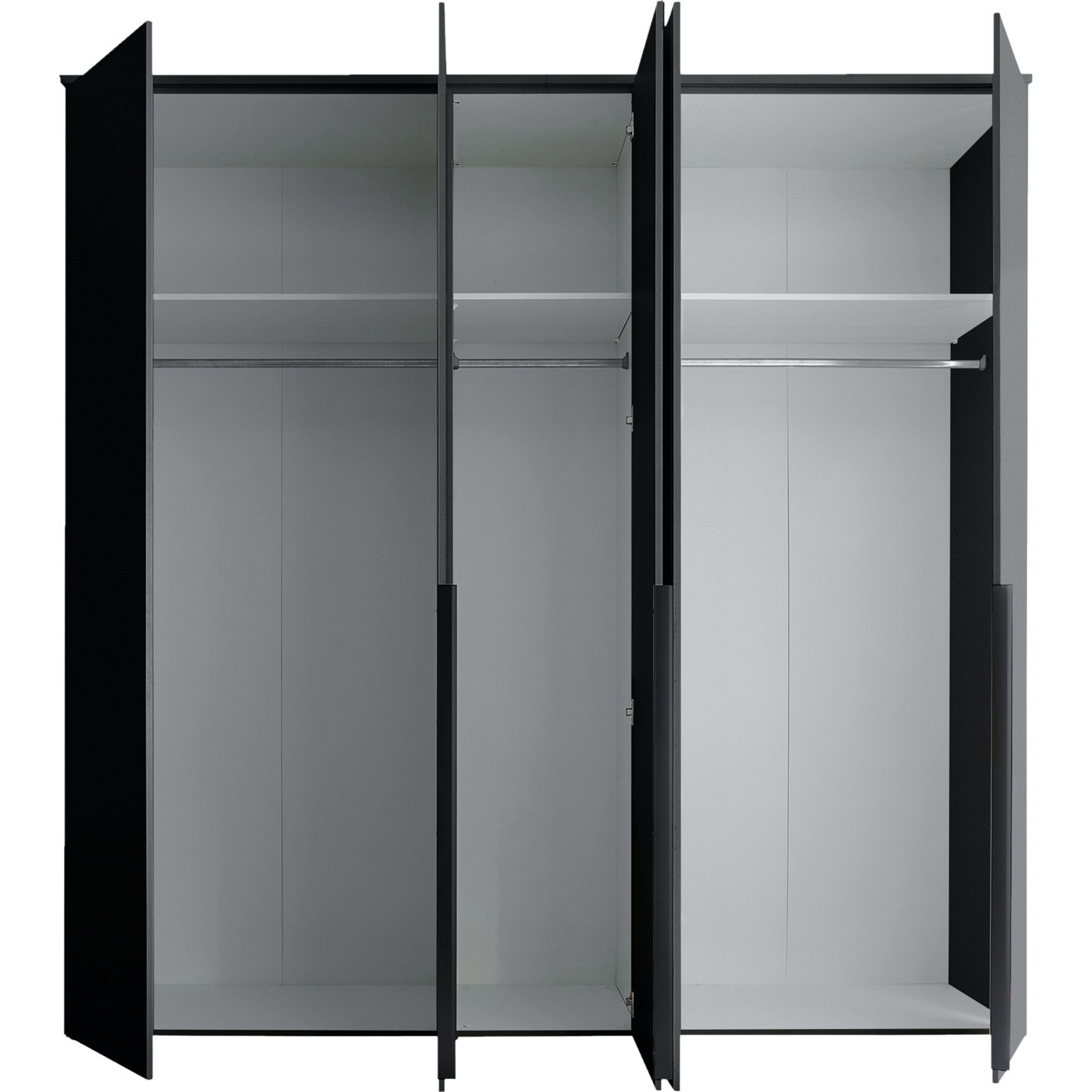Drehtürenschrank Kevo Dekor 225 x 225 x 52 cm, mit Spiegel graphit