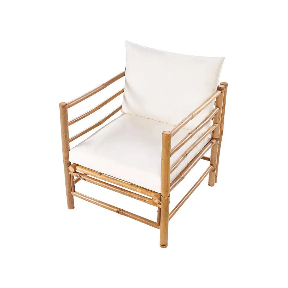 CERRETO - Loungeset 6-zits - Wit - Bamboehout