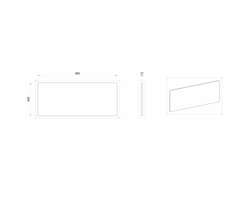 Wandpaneel boven wastafel Devo Lotos BxHxD 96x40x1,7 cm perfect touch zwart mat