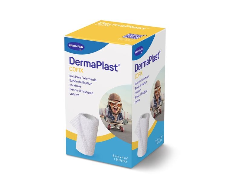 DermaPlast Gazebinde Cofix weiss 8 cm x 4 m Selbsthaftende Gazebinde