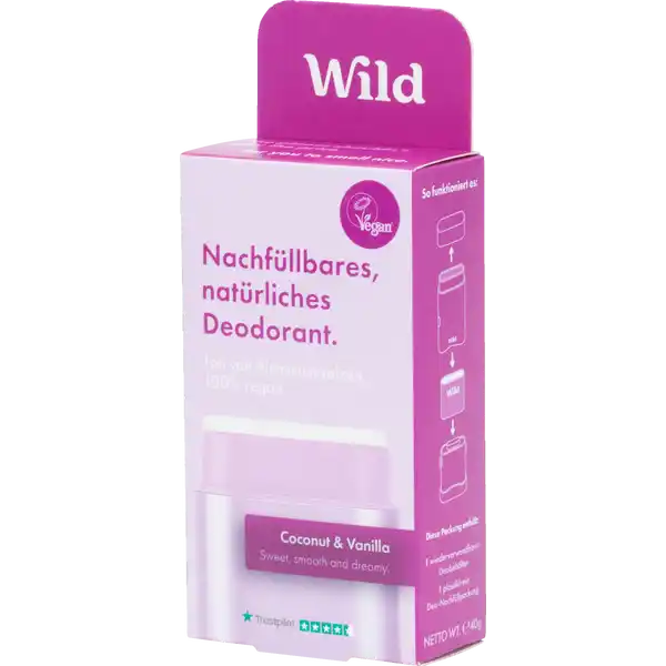 Deo Startpaket: Behälter Lila + Coconut & Vanilla Refill Deo