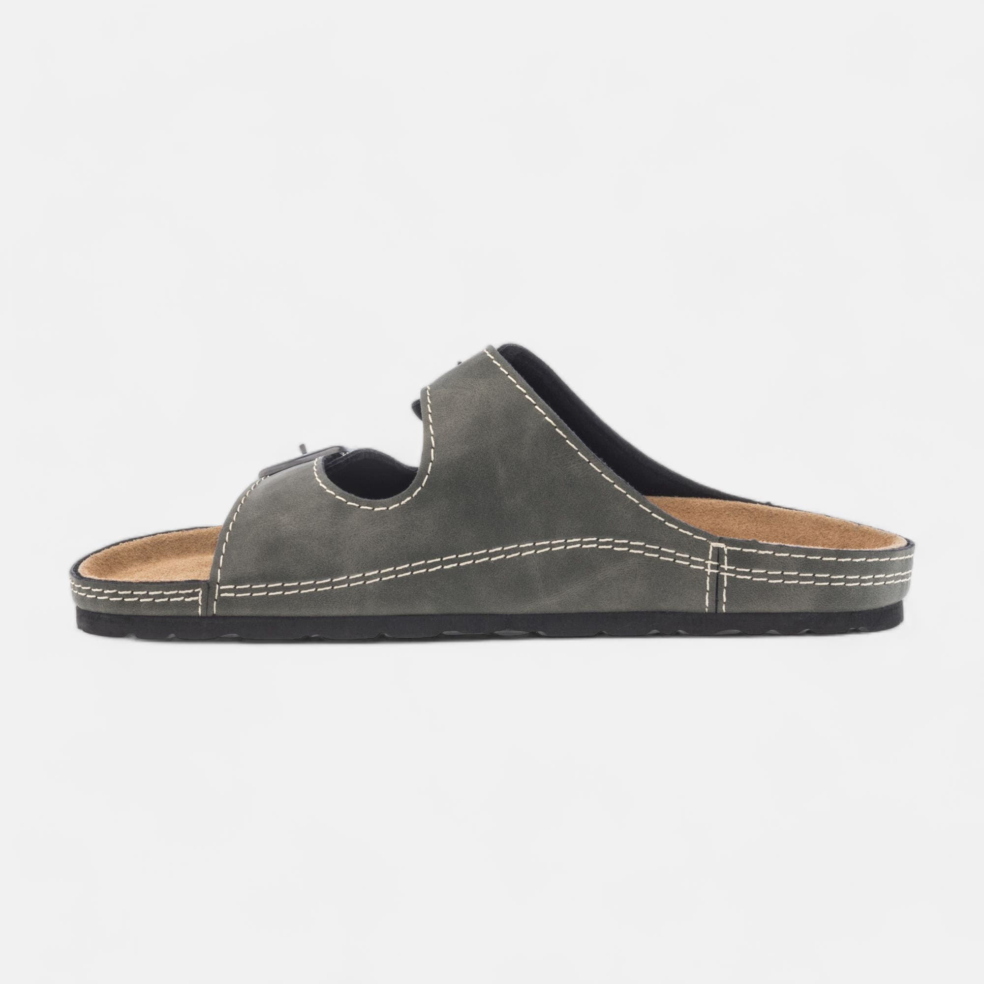 Mules semelle liège Homme kaki