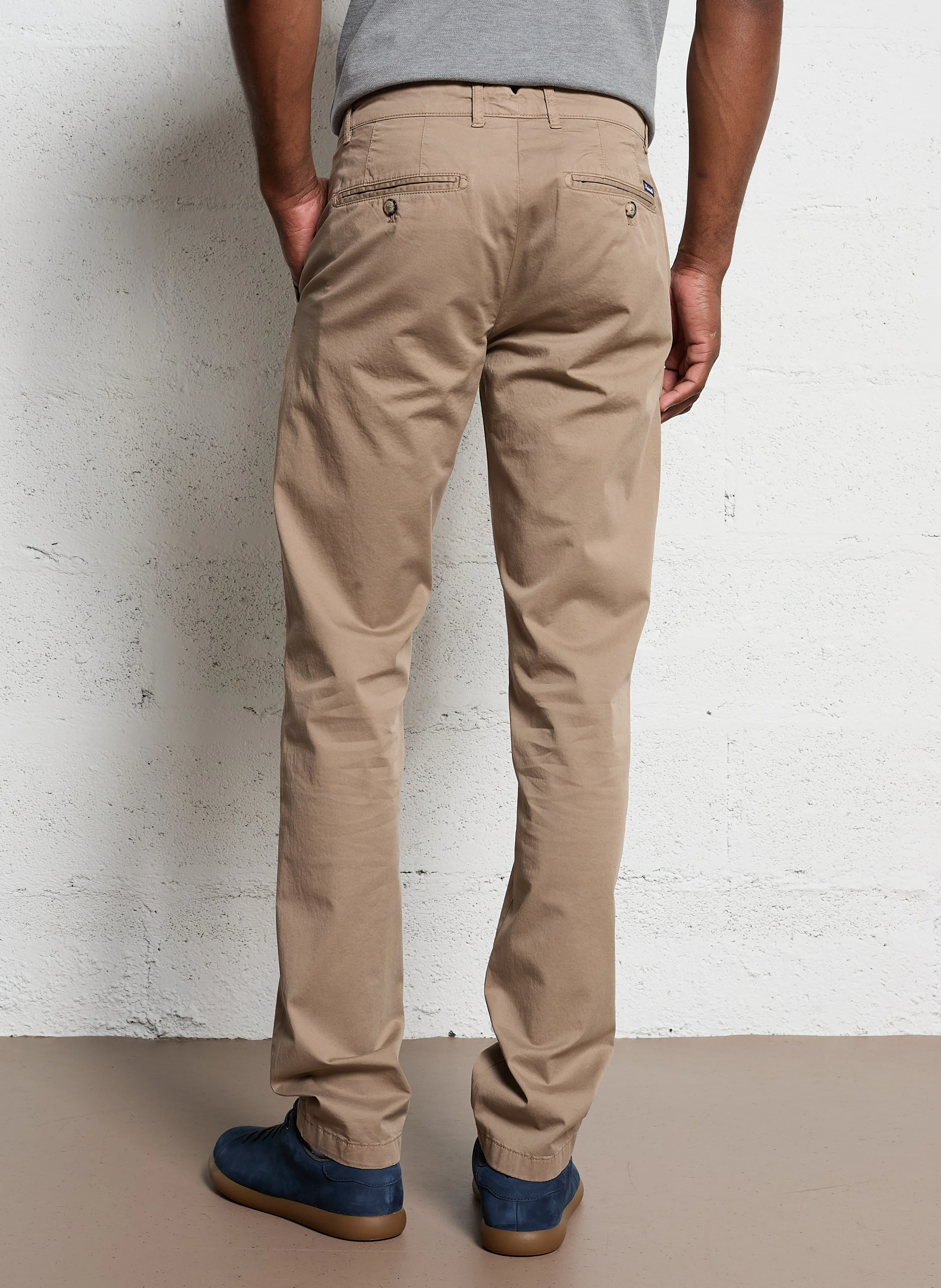 Pantalon chino en coton mélangé | Beige