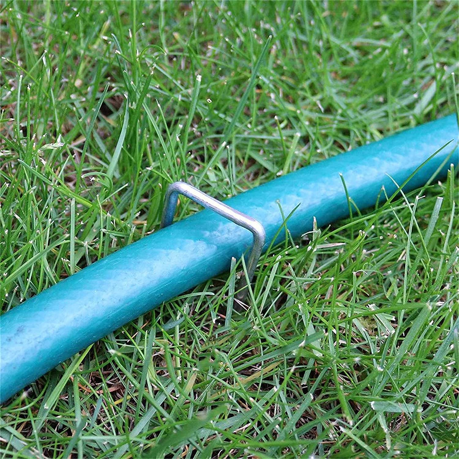 (50er Set) 15cm Outdoor Erdanker Stahldraht Verzinkt Garten / Camping - Silber