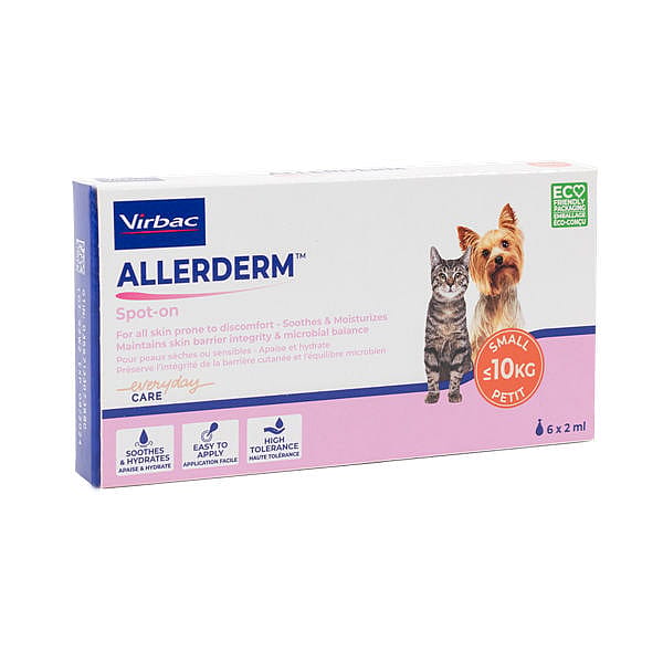 Allerderm Spot-on 6 x 2 ml voor kleine honden en katten