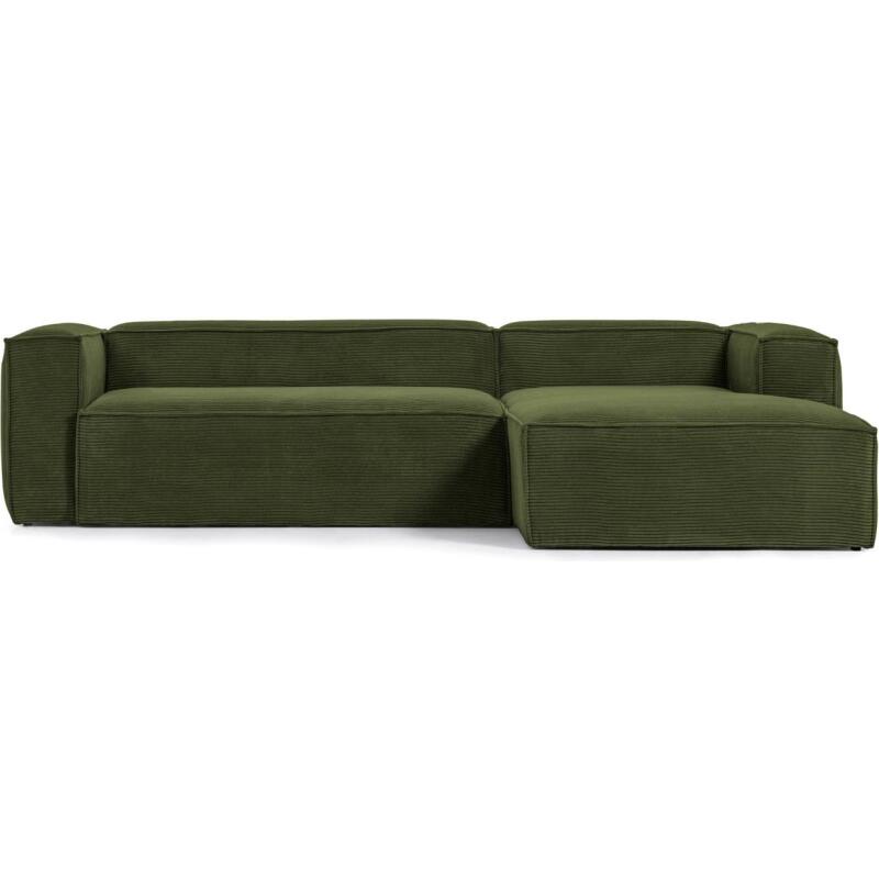 Canapé Blok 3 places vert méridienne à droite 300 cm