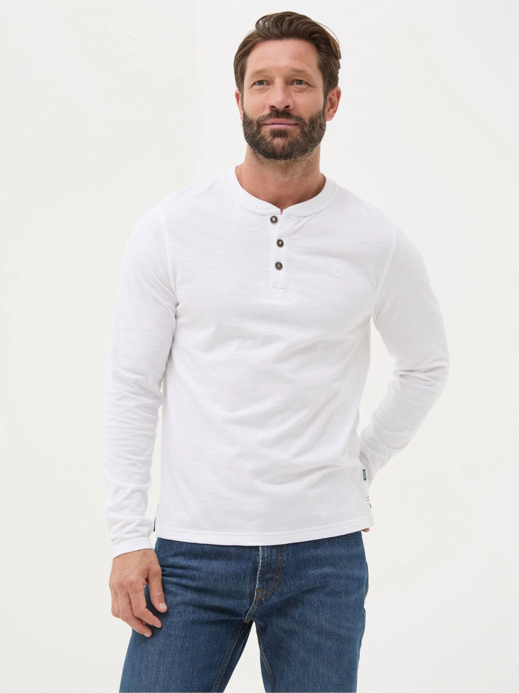 Wit - FatFace Long Sleeve Woodside Slub