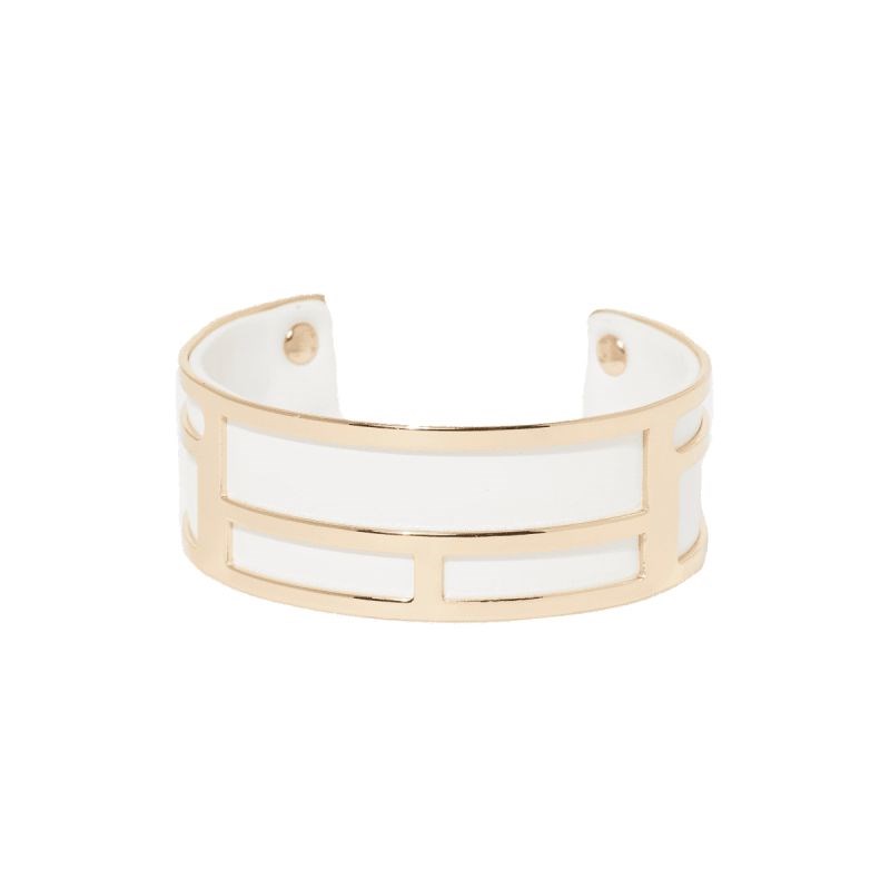 Bracelet émail simili cuir Blanc 