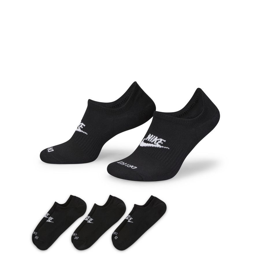 Nike Chaussettes No-Show Everyday Plus Cush Pack de 3 - Noir/Blanc