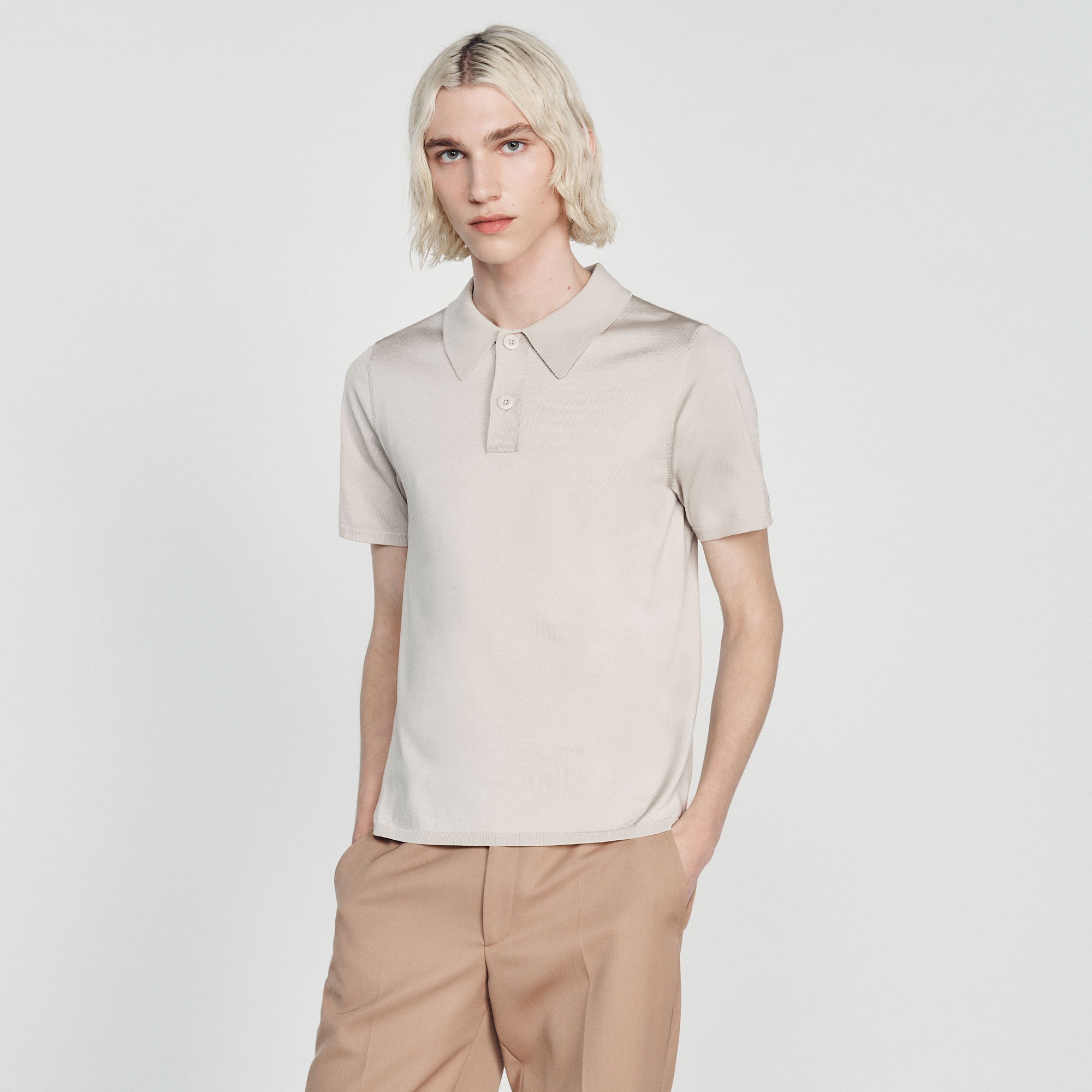 Polo en maille á manches courtes