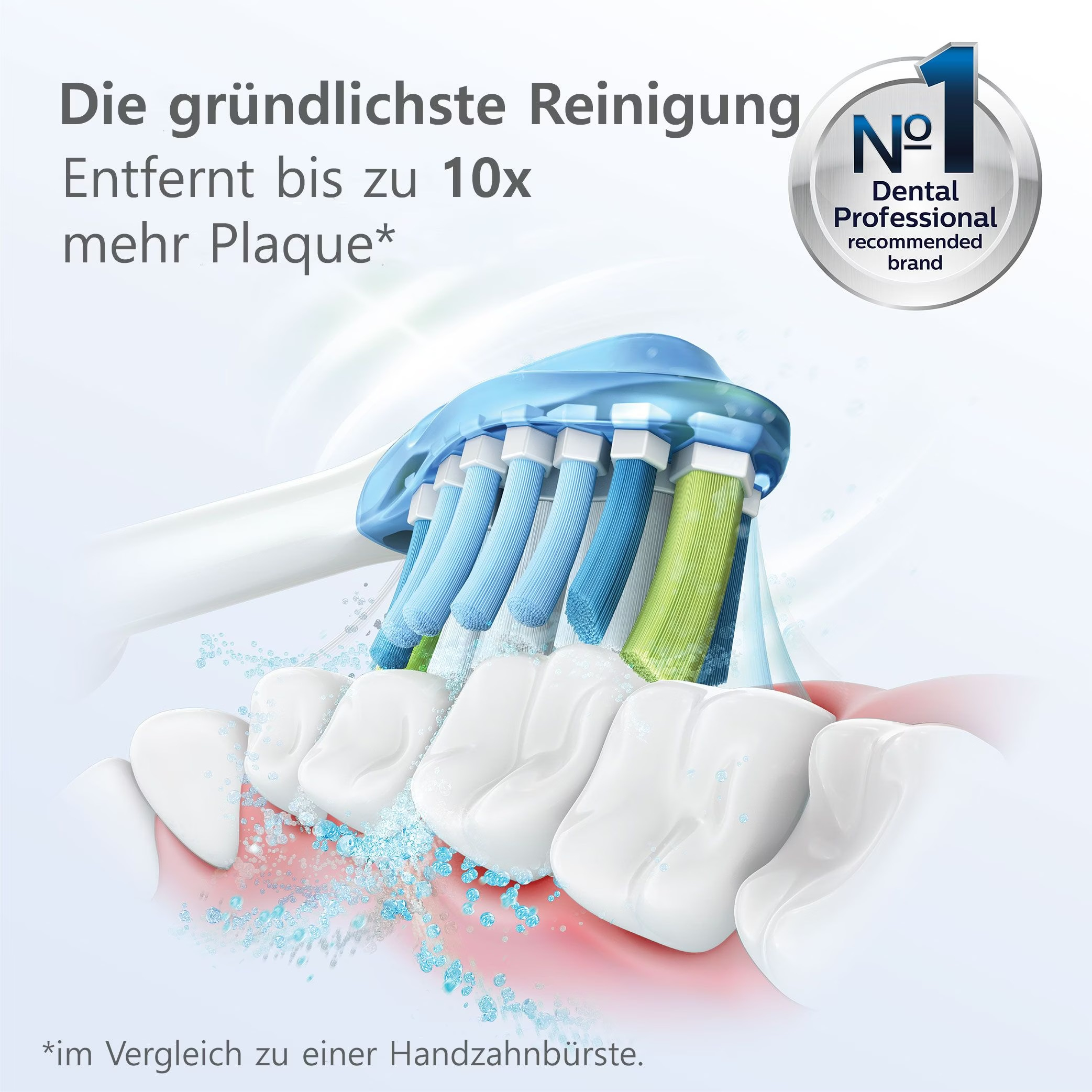 (2er Set) C3 Premium Plaque Defence Ersatz Zahnbürstenkopf für Philips Sonicare Elektrische Zahnbürsten (HX9042/33) - Schwarz