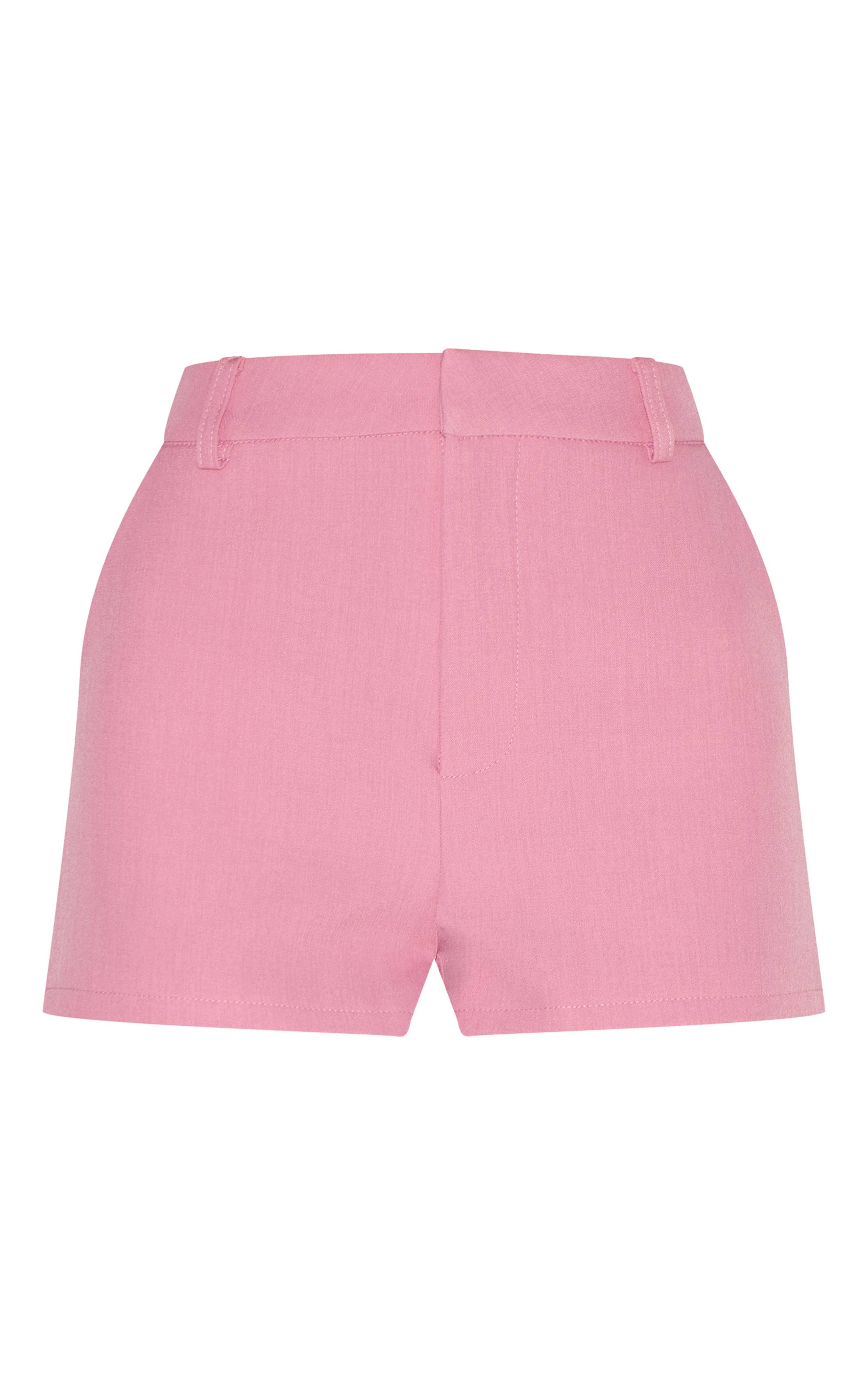Rose Bonbon Short Taille Mi-haute Ajusté Coordonné