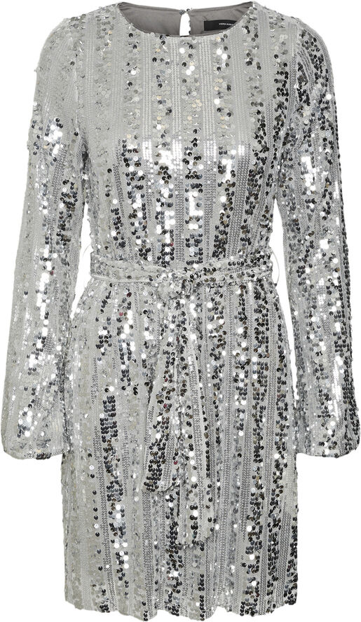 Vero Moda VMEFA LS SHORT DRESS JRS Silver/sequins