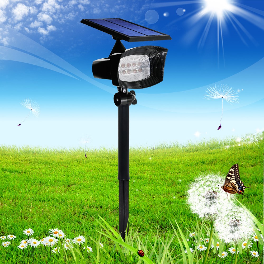 Spritzwasserfeste LED Solar Lampe Outdoor Gartenleuchte IP44 (400LM)   Erdspiess