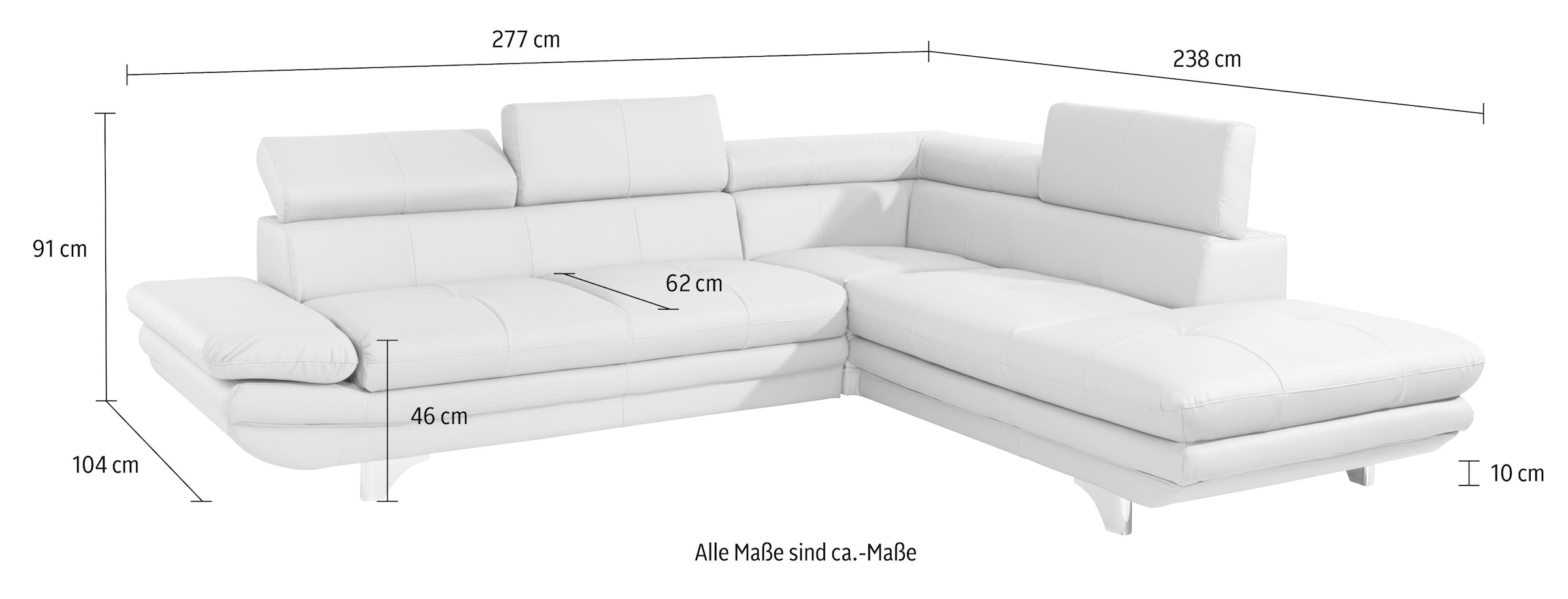 COTTA Ecksofa »Enterprise L-Form« mit Arm- & Kopfteilverstellung, wahlweise mit Bettfunktion