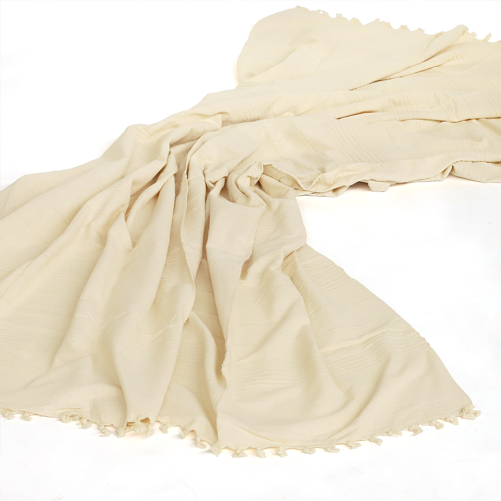 Tagesdecke 'Plain' beige, 100% Baumwolle, B 240 cm, L 210 cm von fischer's lagerhaus
