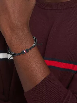 Pulseira de aço trançado preto com revestimento iônico