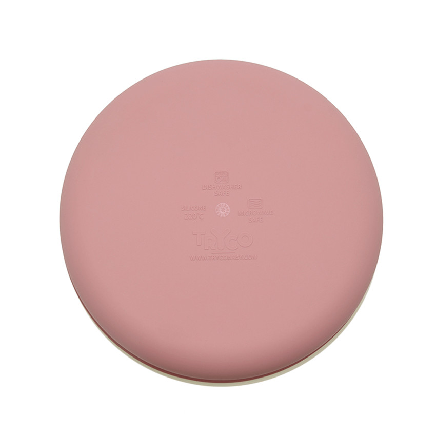 Assiette ronde en silicone - Dusty rose
