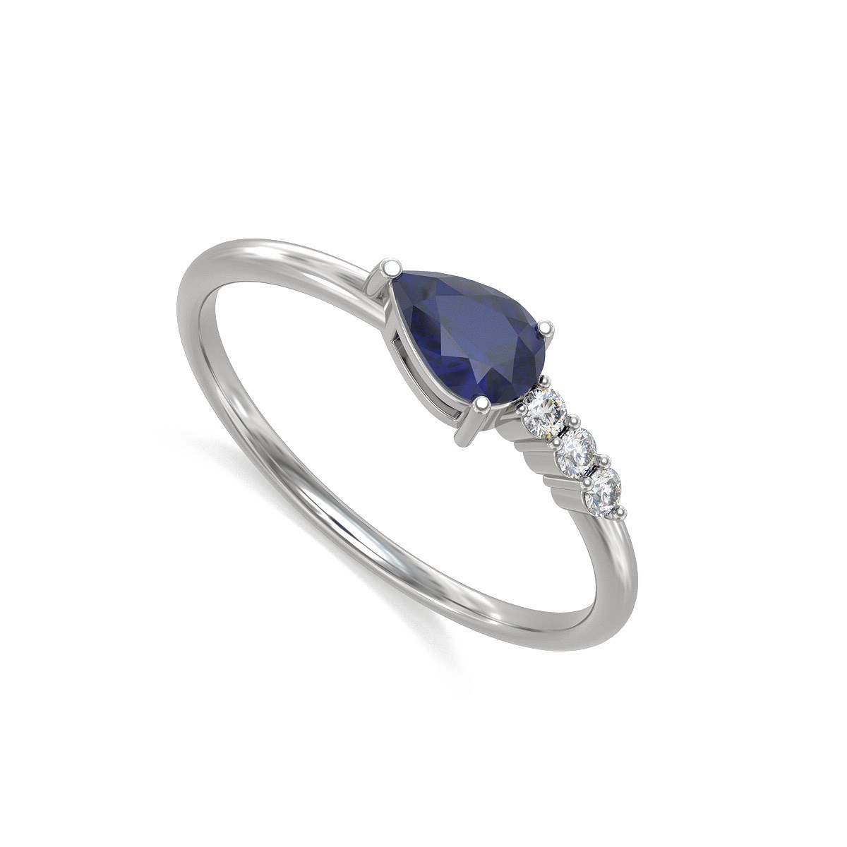 Bague ADEN Saphir et diamants sur Argent 925 1.176grs