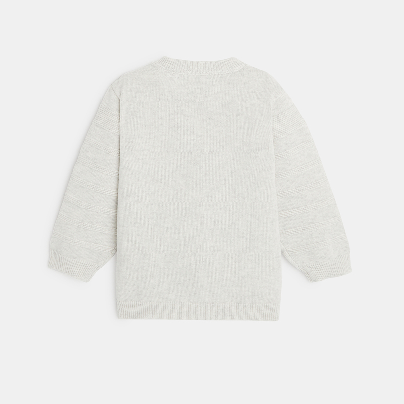Gilet zippé maille fantaisie blanc bébé garçon
