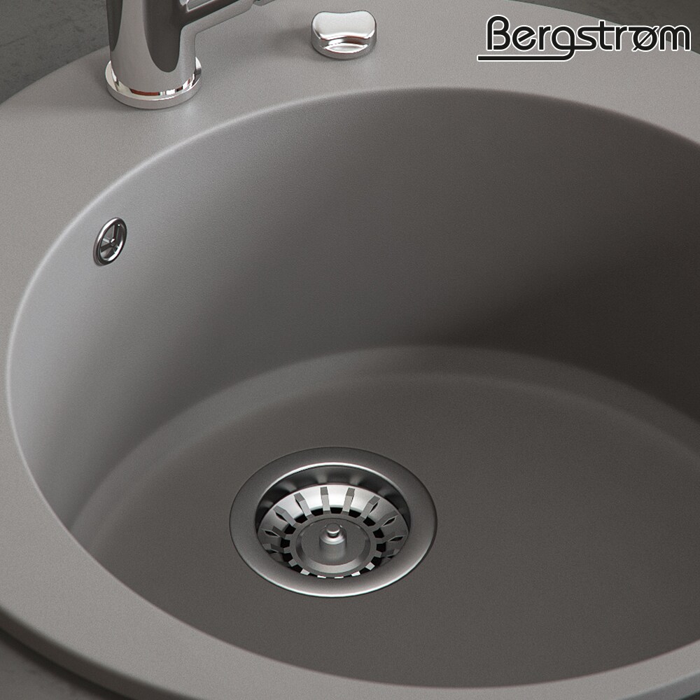 Bergström Granit Spüle Küchenspüle Einbauspüle Spülbecken Rund 505mm Beton