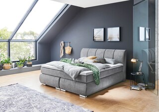 CASAVANTI Boxspringbett MALIN 180 x 200 cm grau