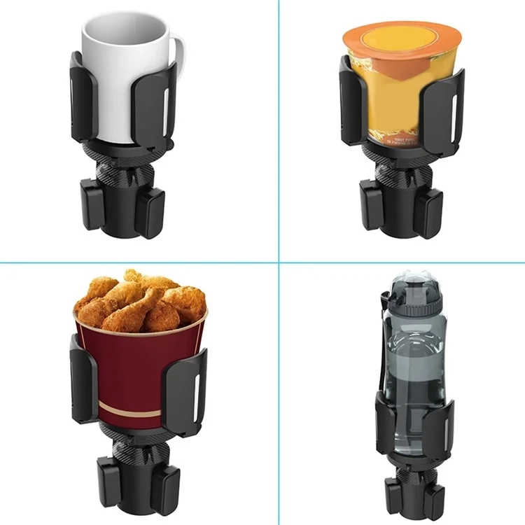 (7.5-14cm) Universal Verstellbarer KFZ Auto Getränkehalter passend für Becher und Flaschen - Schwarz
