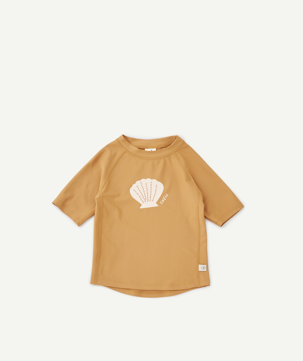 LASSIGT-SHIRT ANTI-UV BÉBÉ CARAMEL IMPRIMÉ COQUILLAGE