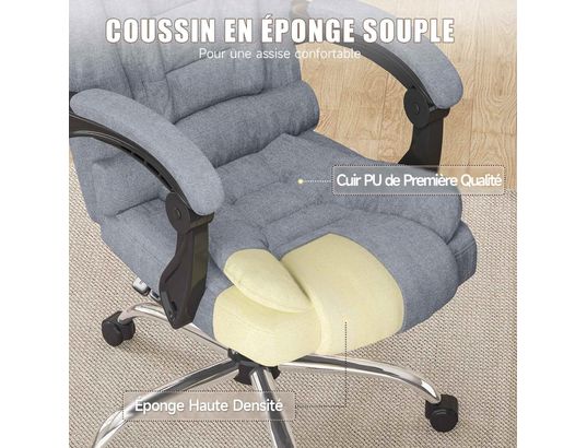 RATTANTREE - Fauteuil de bureau inclinable gris