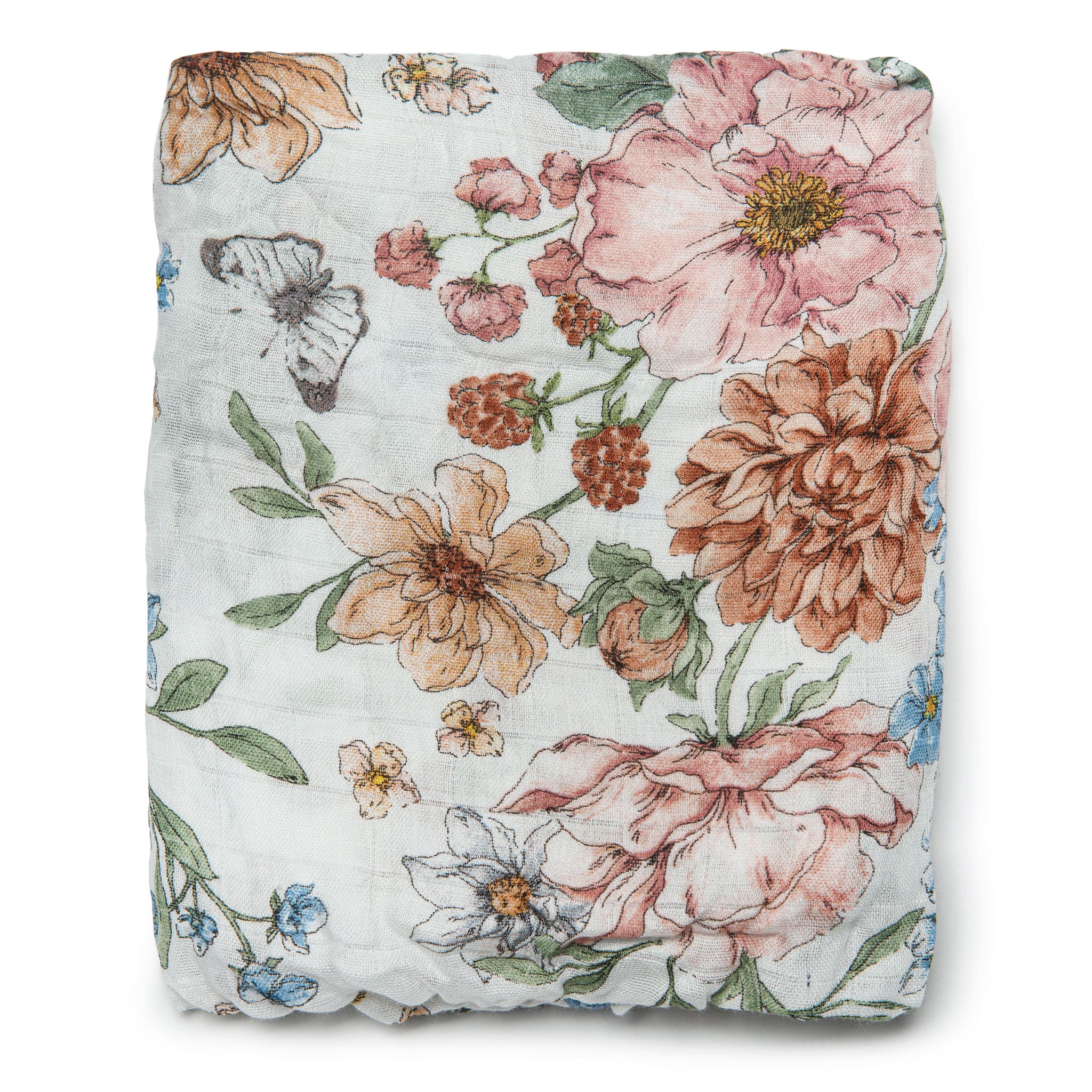 Loulou Lollipop Drap Contour pour Lit de Bébé - Mousseline Bambou Jardin