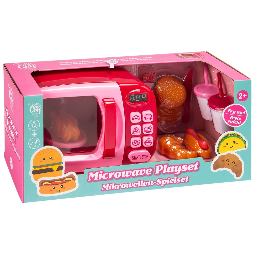 Küchen-Eckmikrowellen-Spielset, Rosa