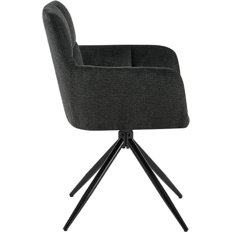 CLP Eetkamerstoel Jonah zwart Frame - Stof - zwart
