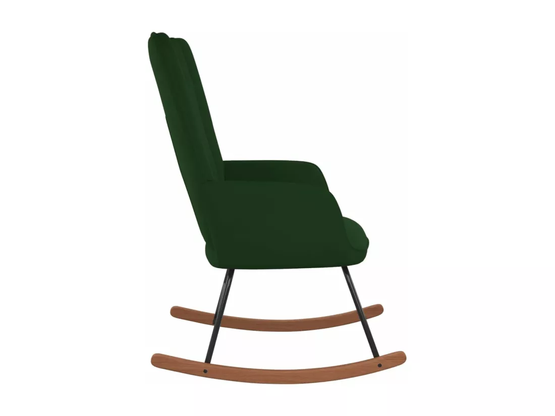 Chaise à bascule Vert foncé Velours