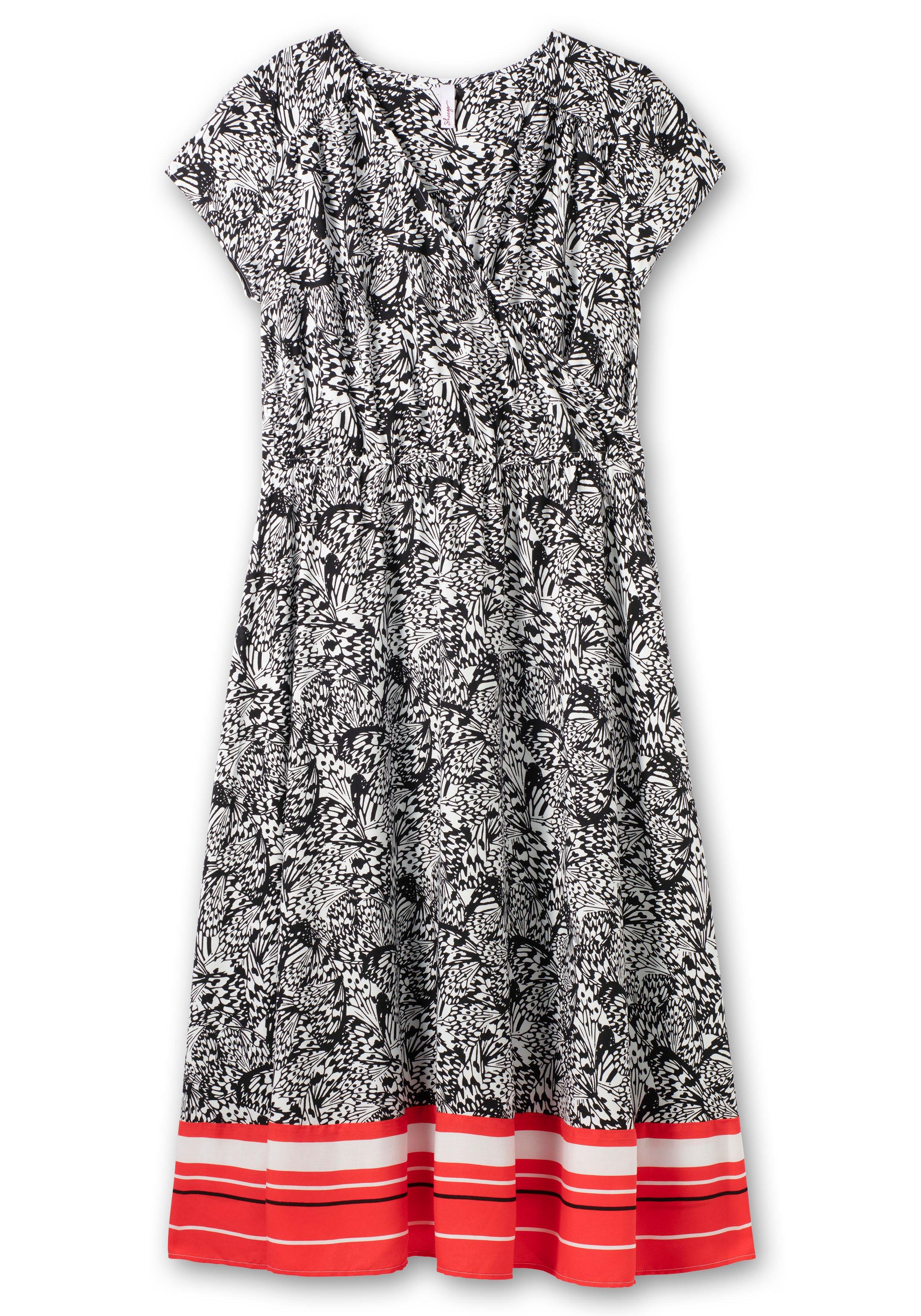 Kleid in Wickeloptik, mit Alloverdruck