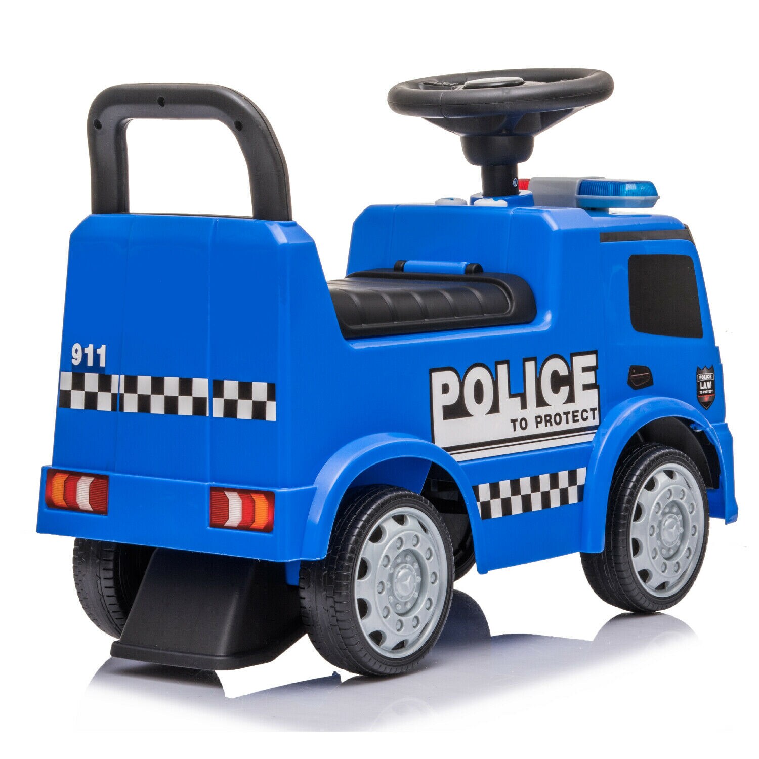 Mercedes-Benz Police Polizei Rutschauto LED Rutscher Kinderauto Hupe