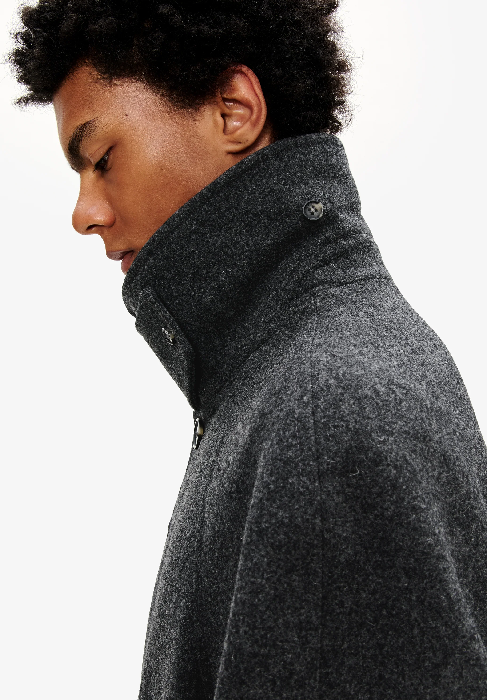 Manteau oversize uni manches raglan - Anthracite chine