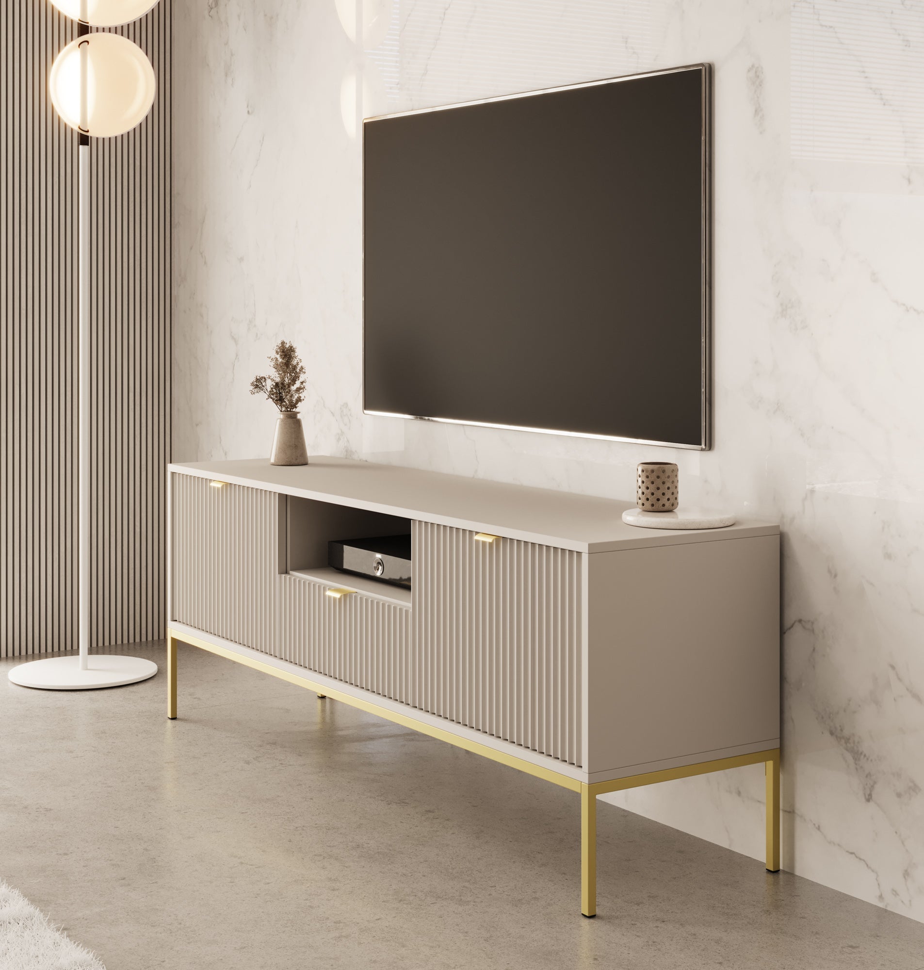 Meubella - TV-Meubel Navil 2 - Beige - 154 cm
