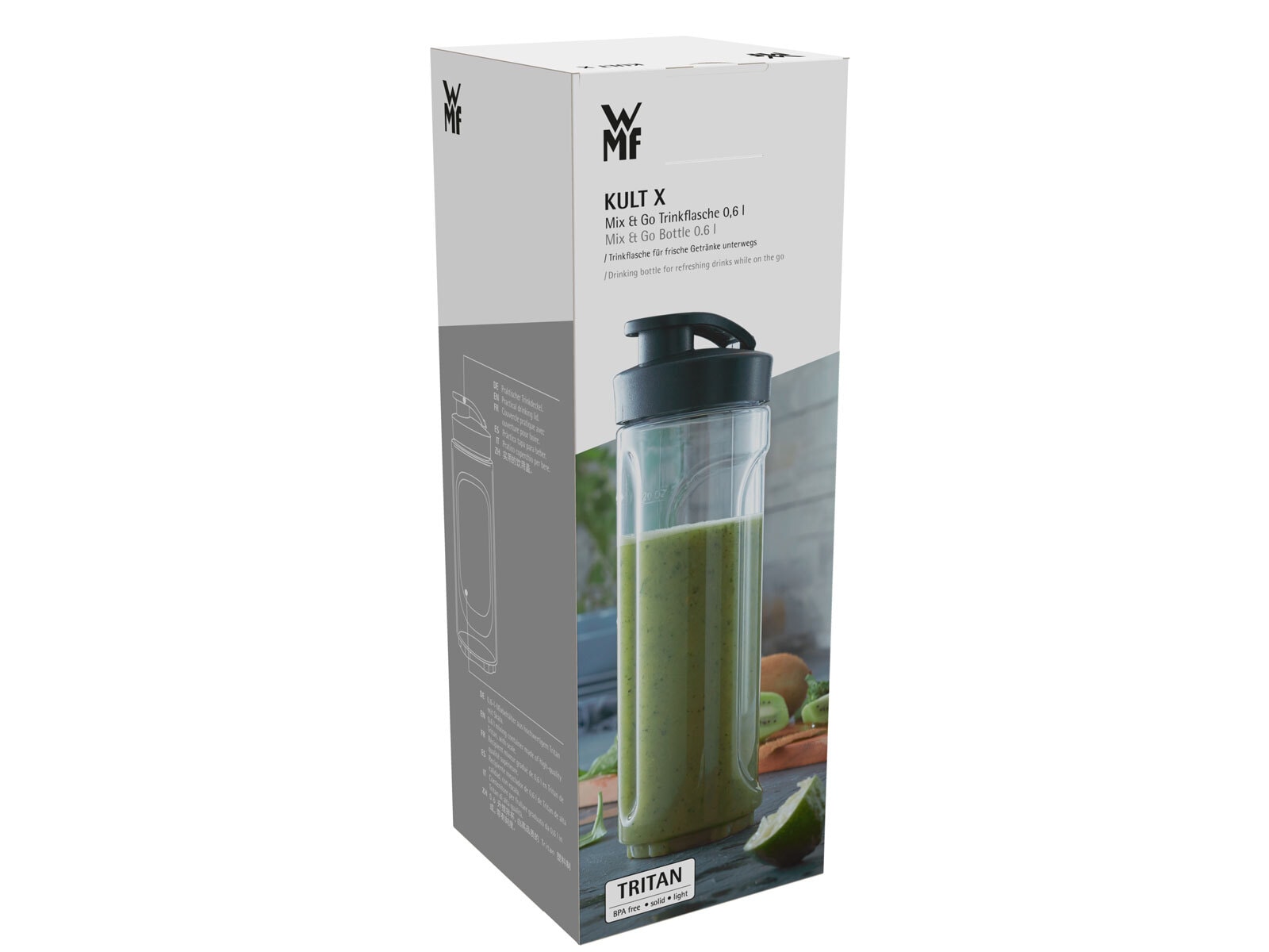 WMF Trinkflasche KULT X 600 ml transparent/ schwarz