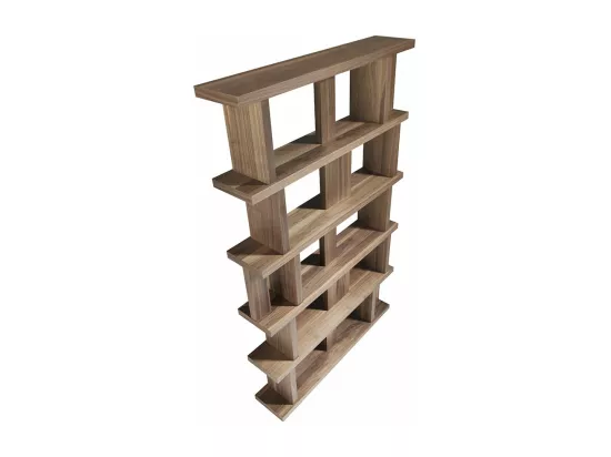 Bibliothèque en bois plaqué de noyer Koza