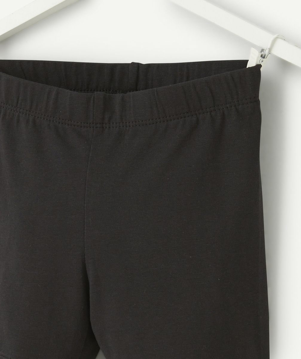 short fille en coton bio noir