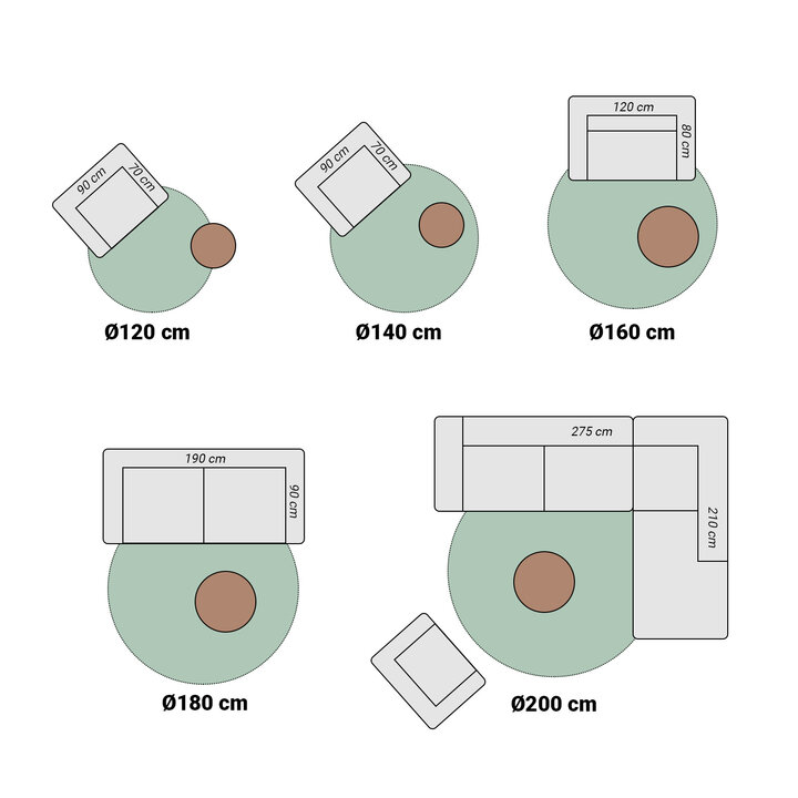 Rond wollen vloerkleed - Vienna Beige