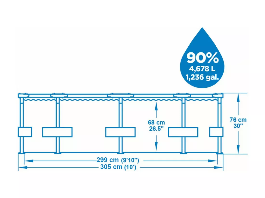 Piscine ronde steel pro max - 305 x 76 cm - Bleu