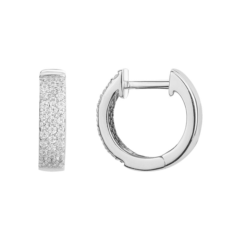 Créoles en Argent avec oxyde de zirconium blanc