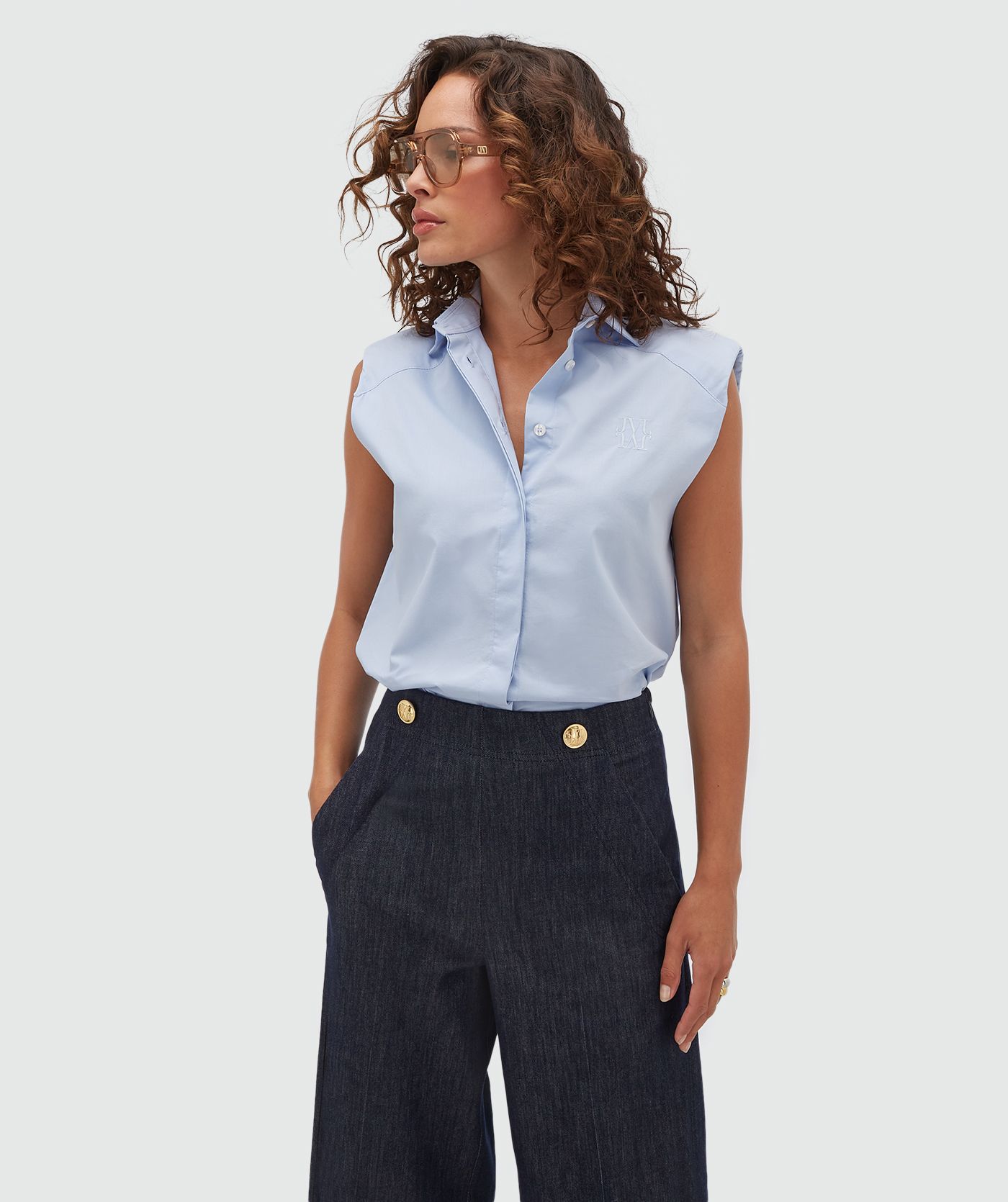 JV-SUSIE straight fit blouse - powder blue