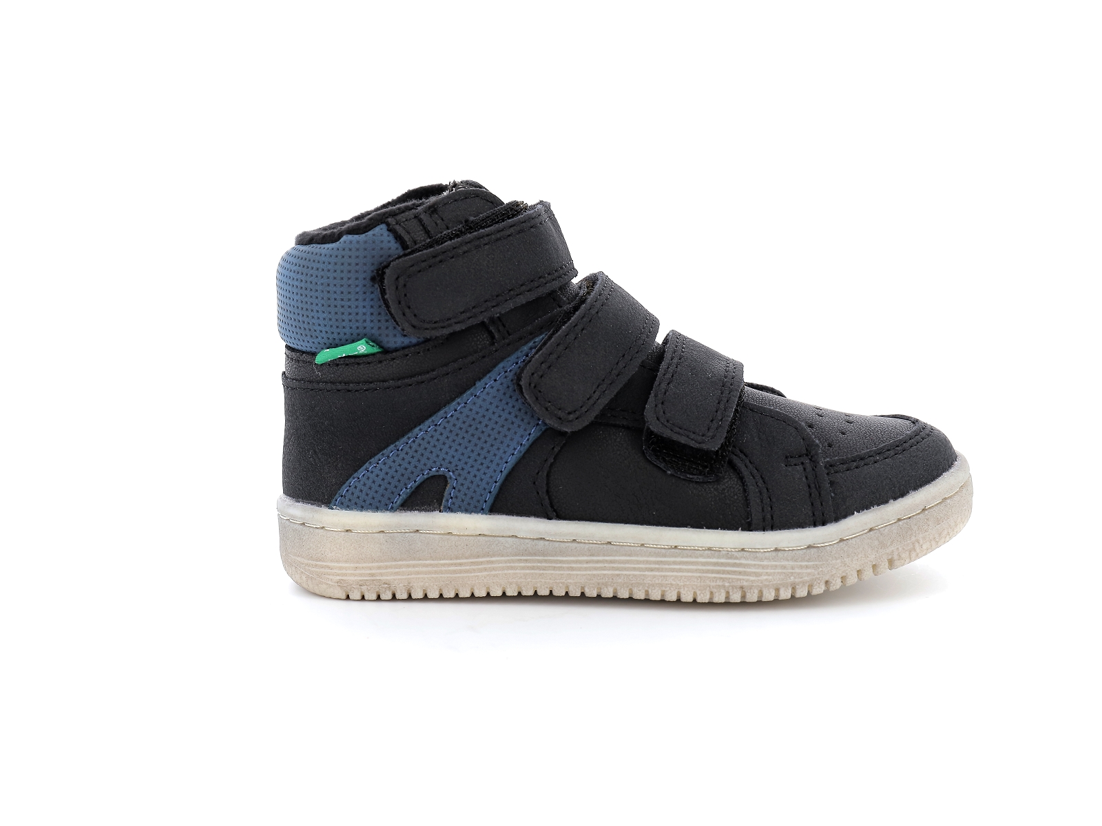 Kickers-LOHAN 739363 Matières combinées Noir-Bleu