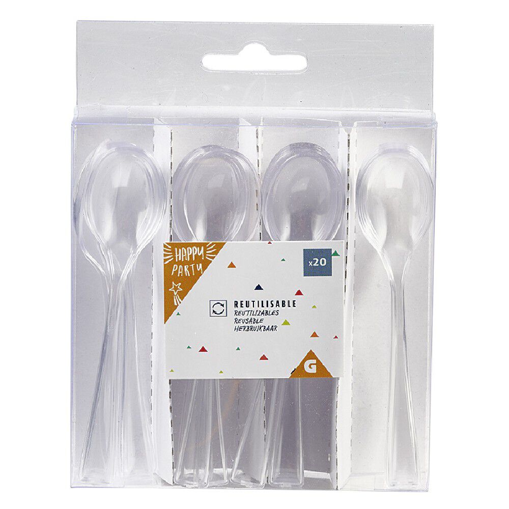 Mini cuillère plastique réutilisable x20