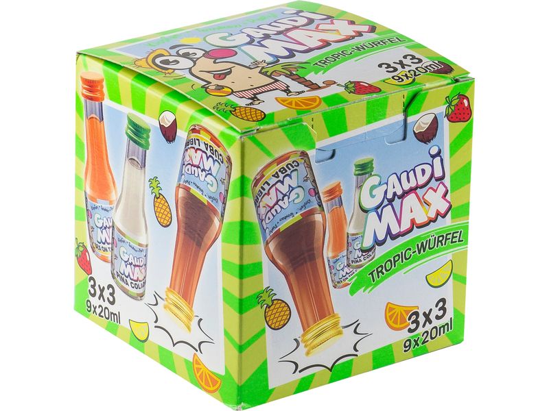 GaudiMax Likör Tropicwürfel 9 x 0.02 l Mini Fruchtliköre