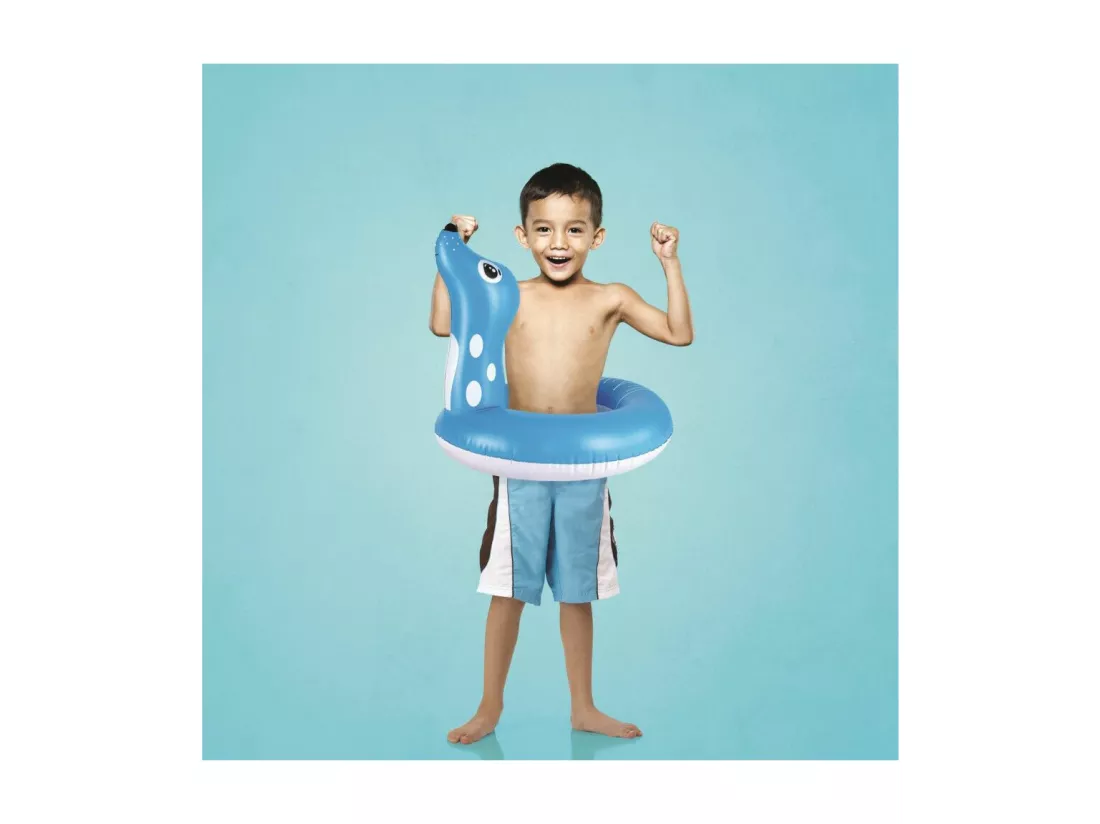 Bouée gonflable enfant otarie - 60 x 50 cm - 3+ ans - Bleu
