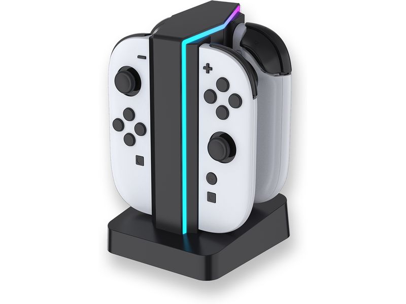 GAME Nintendo Switch 2 Ladestation LED Ladestation für 4 NSW 2 Joy-Con Controller mit 7-farbiger LED-Beleuchtung